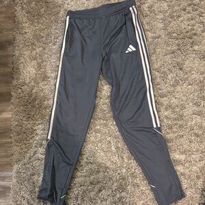 Adidas Kids Charcoal Joggers with White Stripes